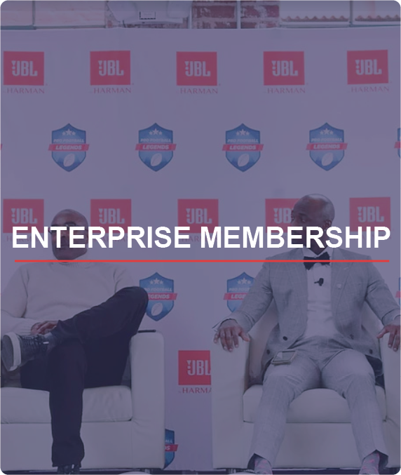 NFL Alumni Enterprise Membership - box image with text overlay